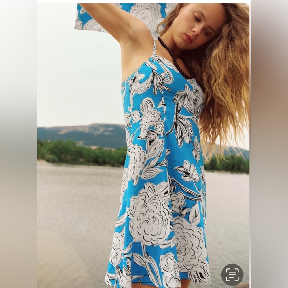 Zara Linen Mini Camisole Dress, Small